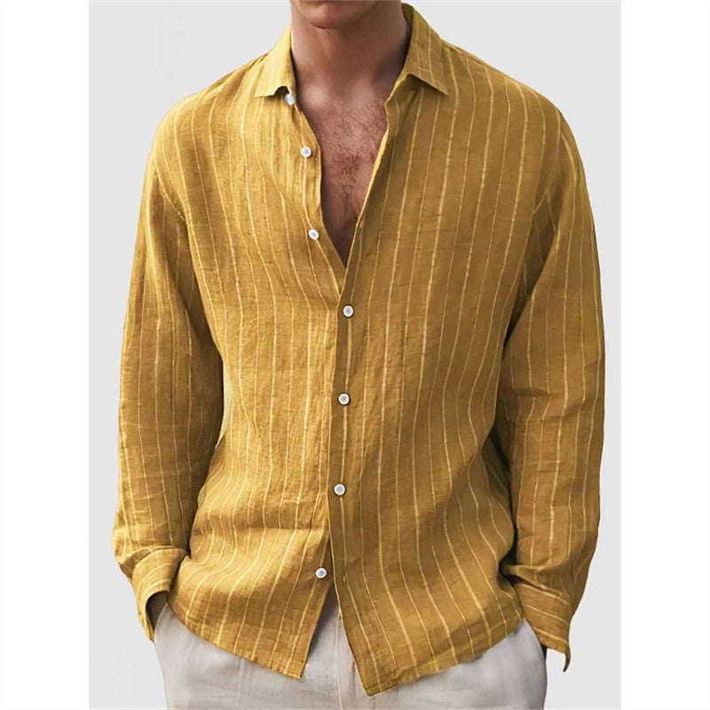 Long Sleeve Men's Shirt Striped Print PW231231106 - D&A