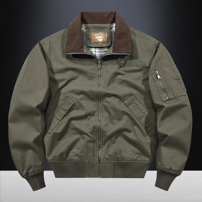 Jacket Baseball Uniform Plus Size New Washed Cotton Flight Jacket - D&A