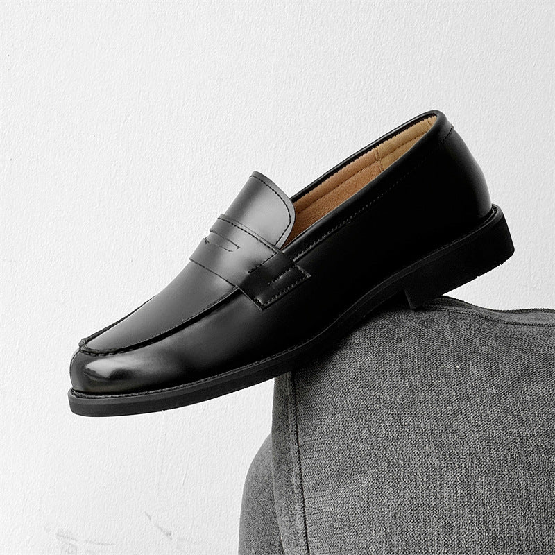 Men's Classic Slip-on Black Derby Couple Leather Shoes - D&A