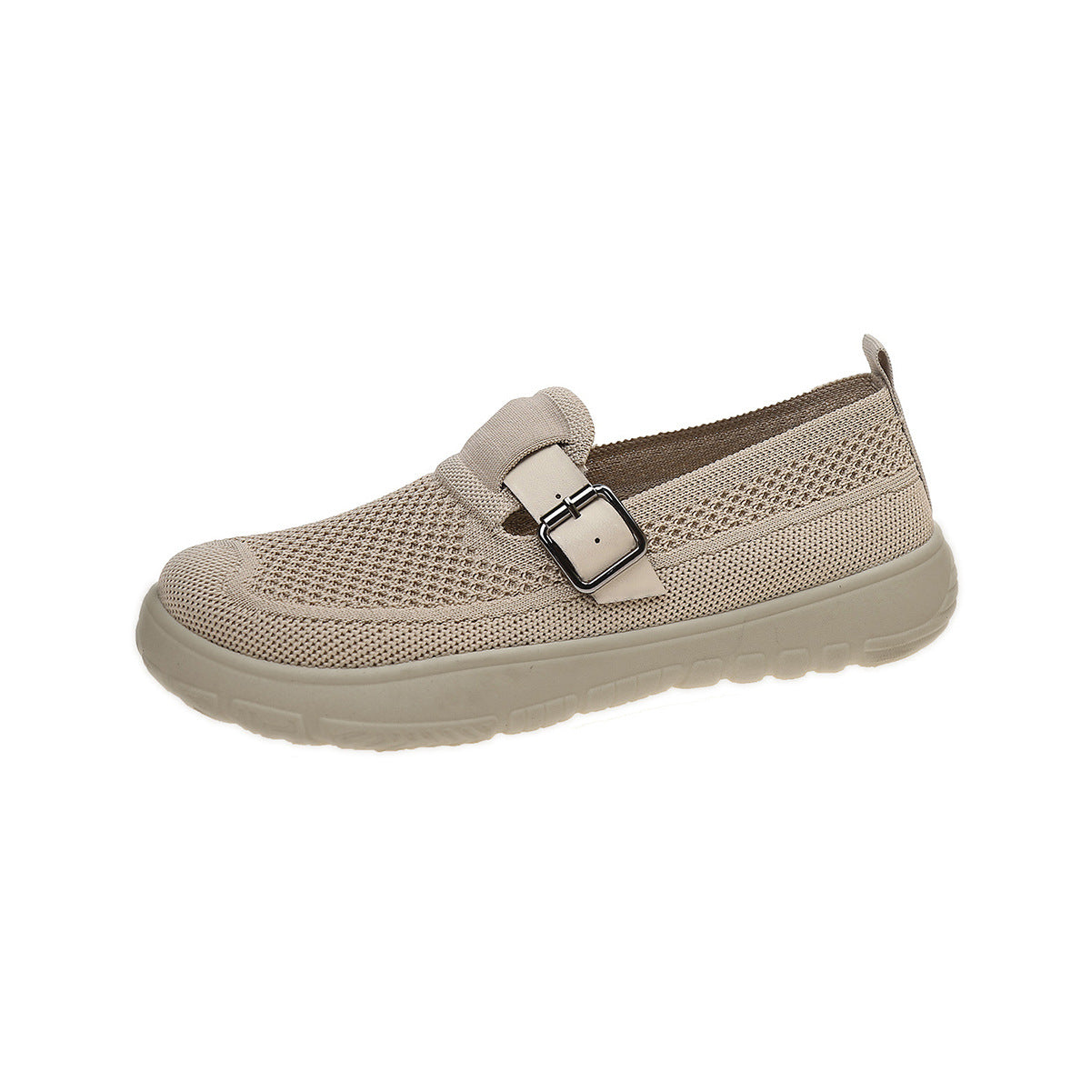 Breathable And Comfortable Sneaker Slip-on Soft Bottom Walking Beige - D&A