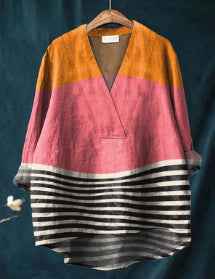 Fashion Digital Printing Large Wide V-neck Top