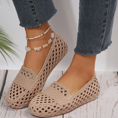 Mesh Breathable Outer Wear Leisure All-matching And Lightweight Women's Pumps Apricot - D&A