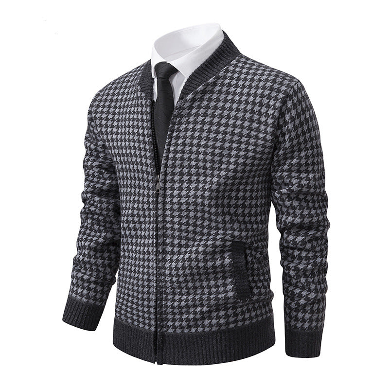 Men's Sweater Coat Cardigan Long Sleeve Knitted Thickened Warm - D&A