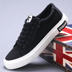 Men's Shoes Sports Casual Borad Shoes Breathable All-match Canvas Shoes 24125 Black And White - D&A
