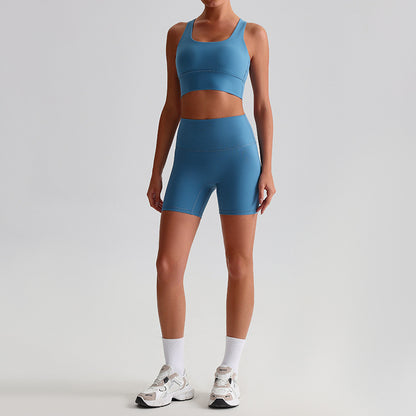 Fashion Sports Fitness Yoga Wear Suit Women 0197 Workshop Blue Suit - D&A