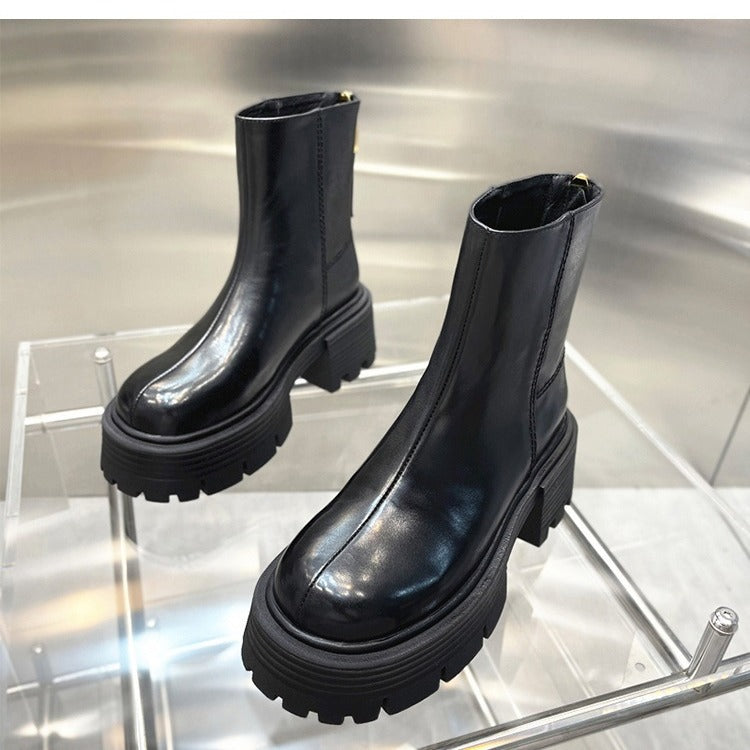 Autumn And Winter Korean Style Thick Bottom Chunky Heel Short Tube Fashion Boots Children - D&A