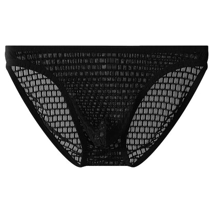 Men's Low Waist Transparent Visual Underwear Black - D&A