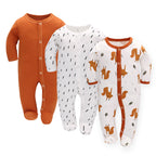 Baby Jumpsuit Long Sleeve Romper Fox Raindrops - D&A