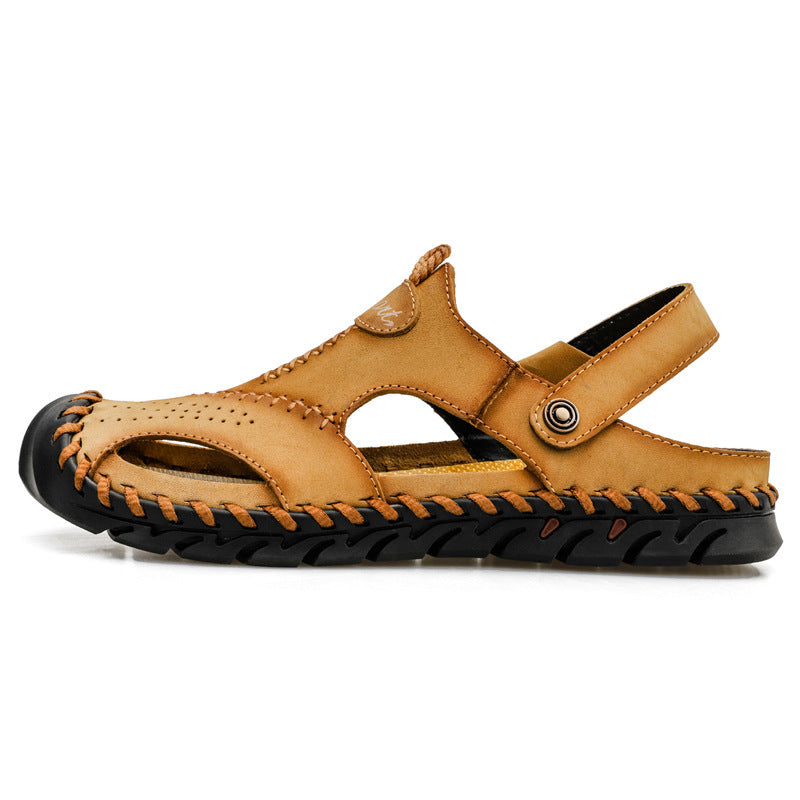 Men's Breathable Casual Hollow Leather Sandals - D&A
