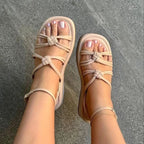 Plus Size Outer Wear Woven Beach Sandals - D&A