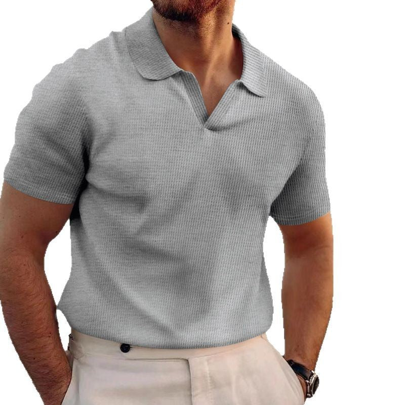Men's Summer Lapels T-shirt Heavy Waffle - D&A