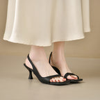 Summer New French Style Square Toe Large Size Sandals Stiletto Sandals - D&A