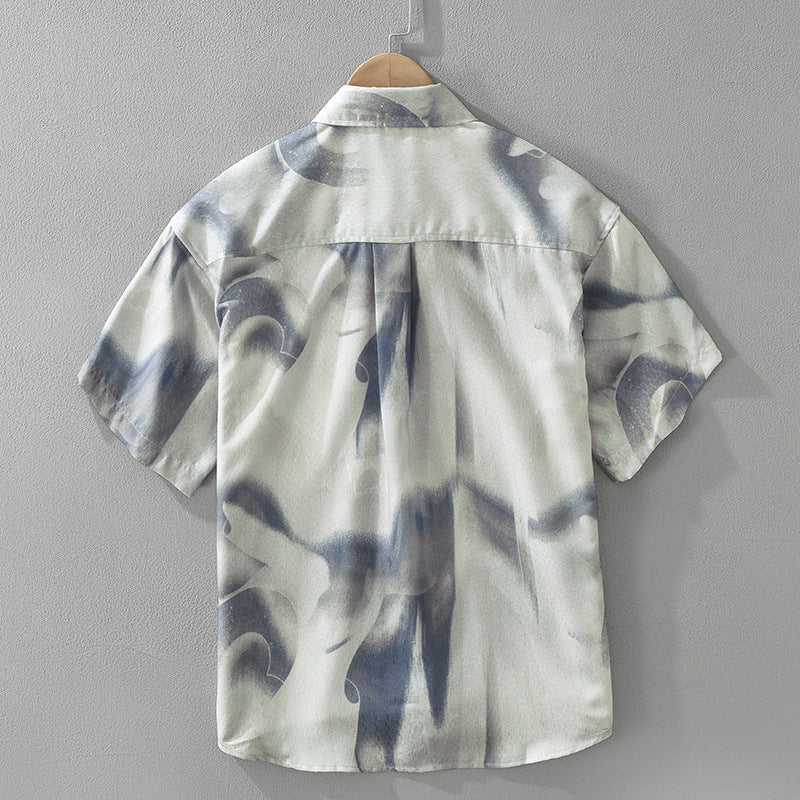 Japanese Trendy Printed Short Sleeve Shirt - D&A