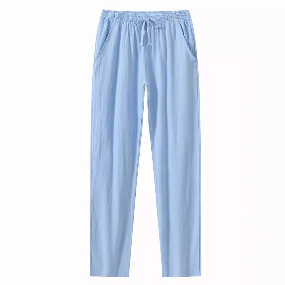 Cotton And Linen Beach Pants Men's Loose Casual - D&A