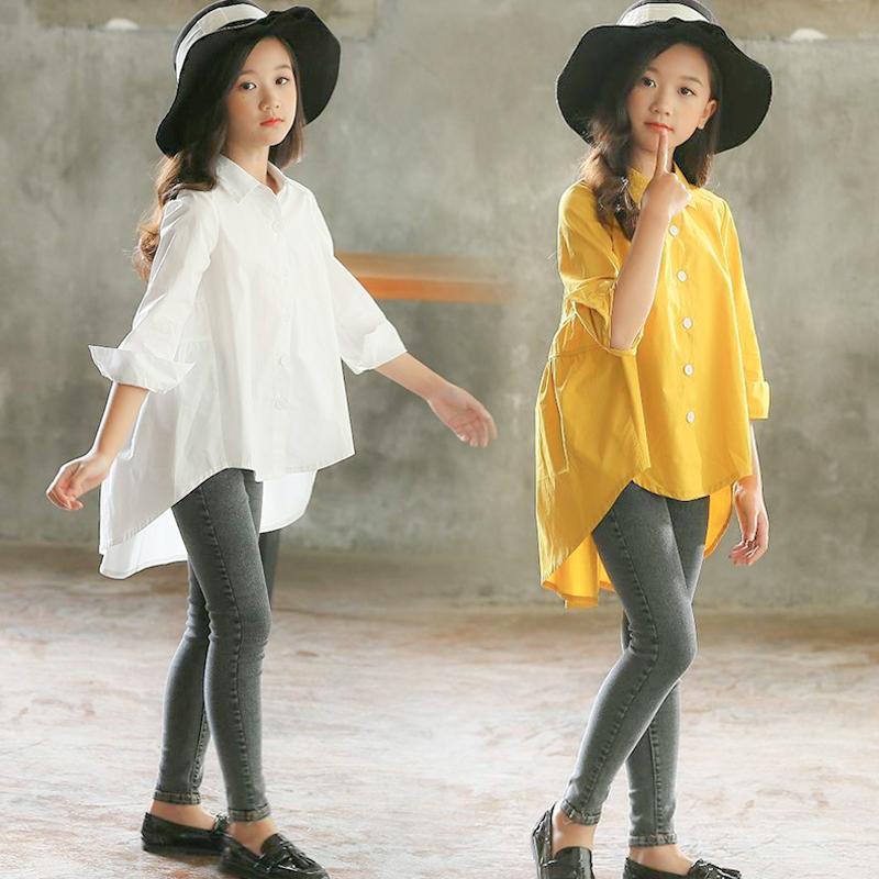Girls' Big Kids Loose Fashionable Tops Korean Style Shirts Big Kids' Swallowtails - D&A