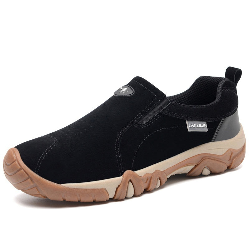 Plus Size Outdoor Sports Soft Sole Casual Men's Shoes 836 Black - D&A