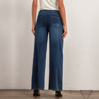 Shascullfites Women's Light Blue Wide Leg Stretch Jeans Flare Pants Denim Straight Trousers Sexy Fit Casual Jeans Women - D&A