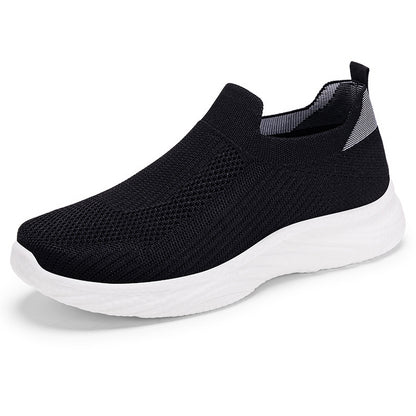 All-matching Summer New Women's Shoes Soft Bottom Not Tired Feet Comfortable Breathable Running Shoes Men Black - D&A