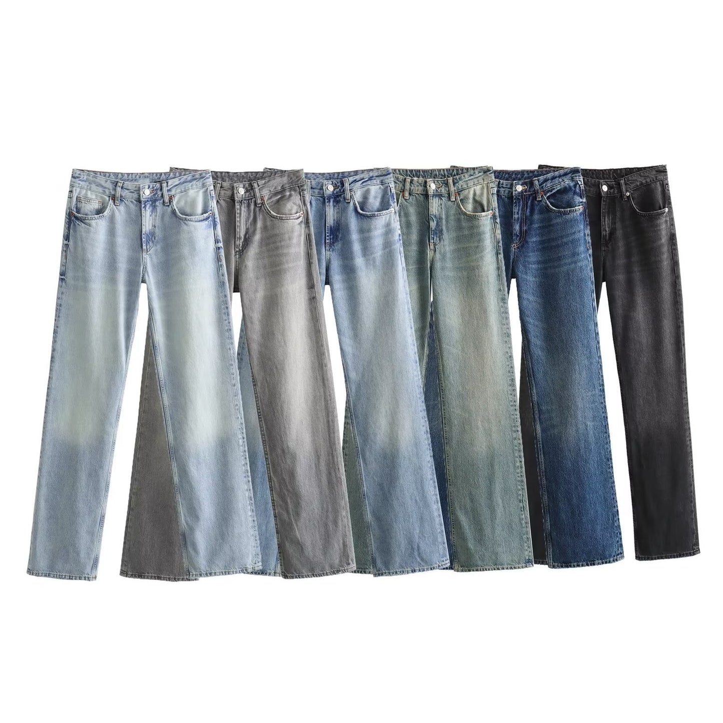 Autumn And Winter Jeans High Waist Straight Pants Women's Wide-leg Pants - D&A