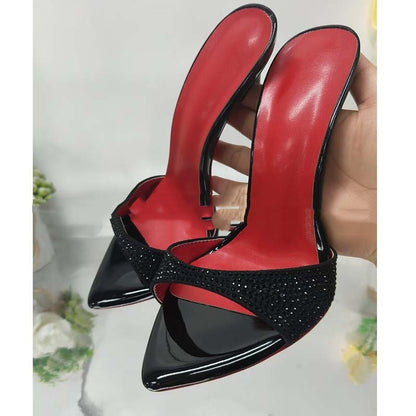Rhinestone Ankle-strap Open Toe Sandals And Slippers Fashionable All-matching - D&A