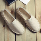 Sweat-absorbent Breathable Lazy Cloth Shoes Loafers Men T001 Light Brown - D&A