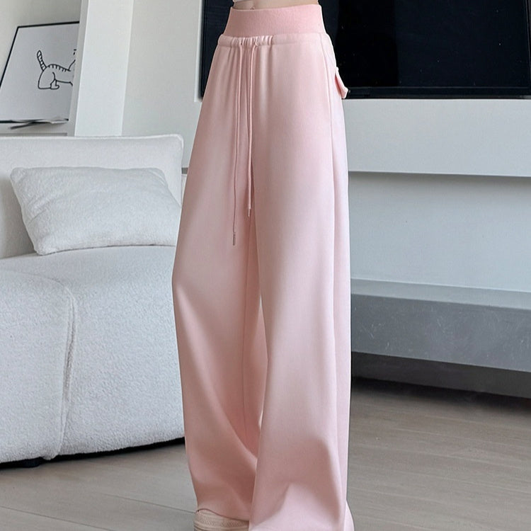 Loose Drooping Straight-leg Pants Sweatpants High Waist Slimming American Wide Leg Pants - D&A