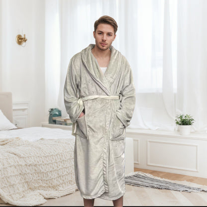Couple Bathrobe Long Pajamas Homewear Champagne L - D&A