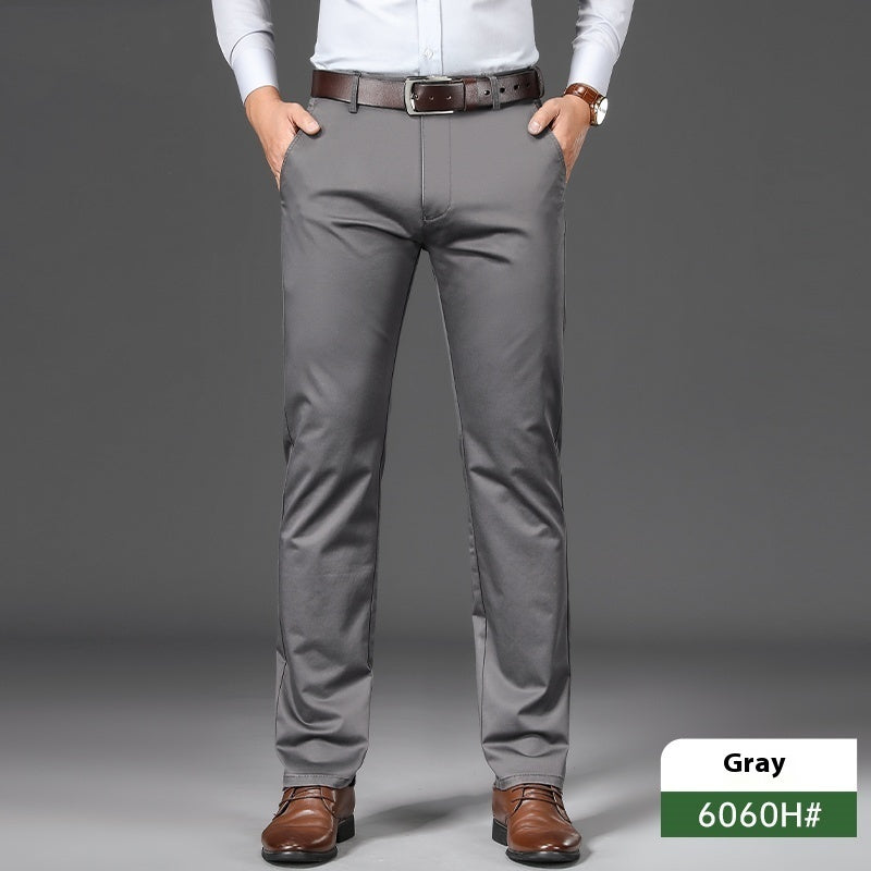 Business Non-ironing Stretch Men's Thin Straight Casual Pants Gray - D&A