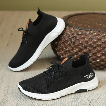 Men's Spring And Autumn New Breathable Casual Sneaker Black - D&A