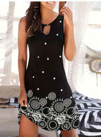 Commuter Flat Top Strap Printed Skirt