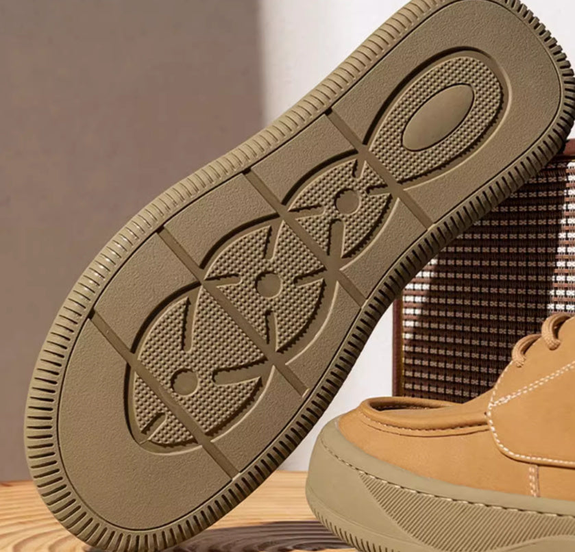 British Retro Brown Big Toe Casual Leather Shoes - D&A