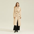 Women's Camel Coat Reversible Woolen Jacket - D&A