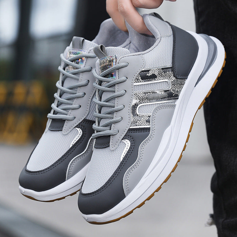 Plus Size Men's Mesh Breathable Sports Casual Shoes Gray - D&A
