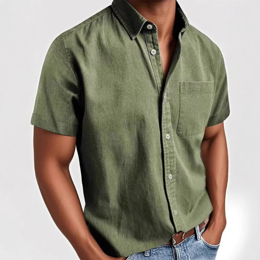 Single-breasted Shirt Men's Short Sleeve - D&A