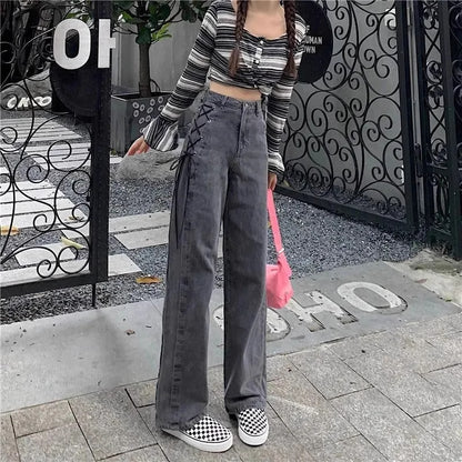 SpringSummer New Straight Loose All-matching Slimming Wide-leg Pants - D&A