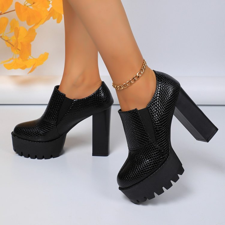 Women's Plaid Lace-up Fashion High Heels - D&A