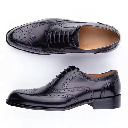 Men's Fashion Oxford Hand Carved Craft Purple Wedding Party Shoes - D&A