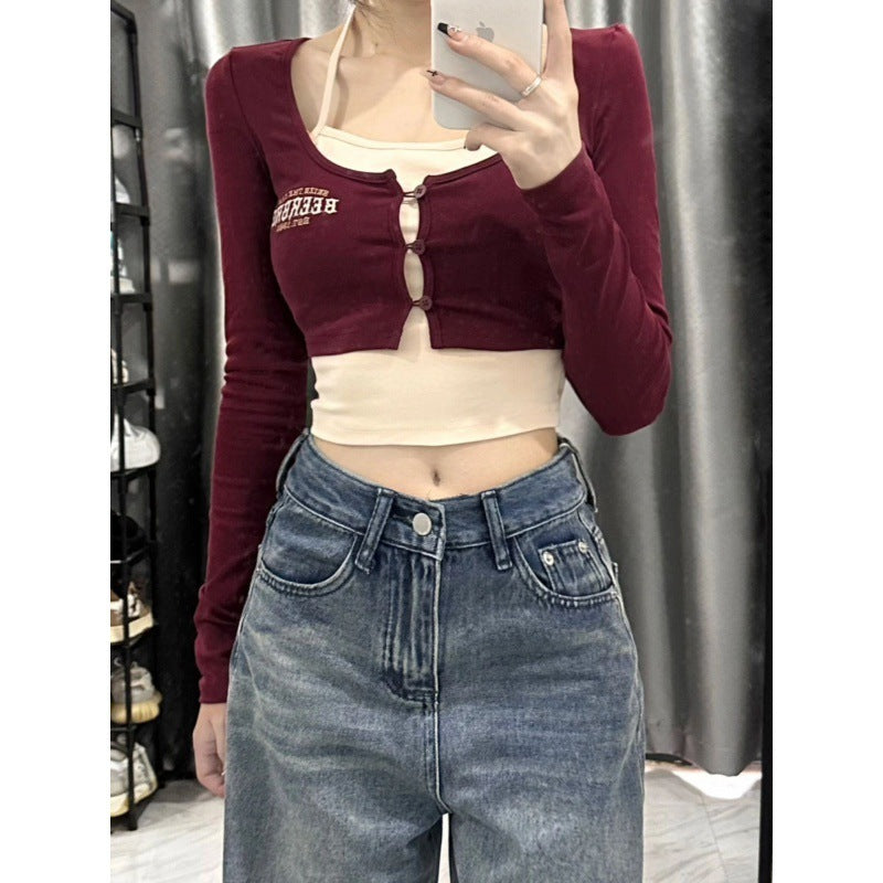 Love Embroidered Wide-leg Simple Casual Jeans - D&A
