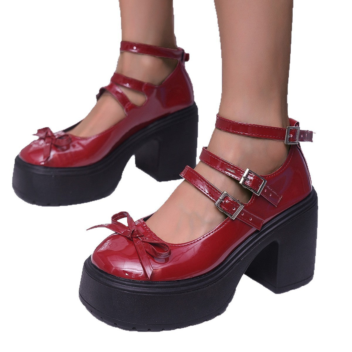 Women's Thick-soled Lace-up Loafers Fall Versatile British Leather Shoes - D&A
