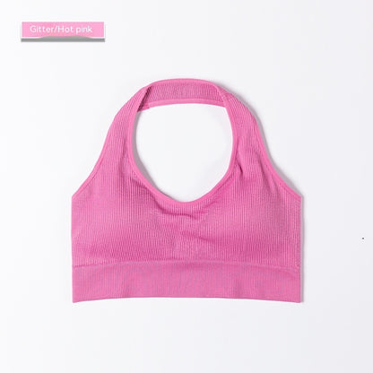 Bra European And American Sports Fitness Yoga Sports Bra Glittering Powder - D&A