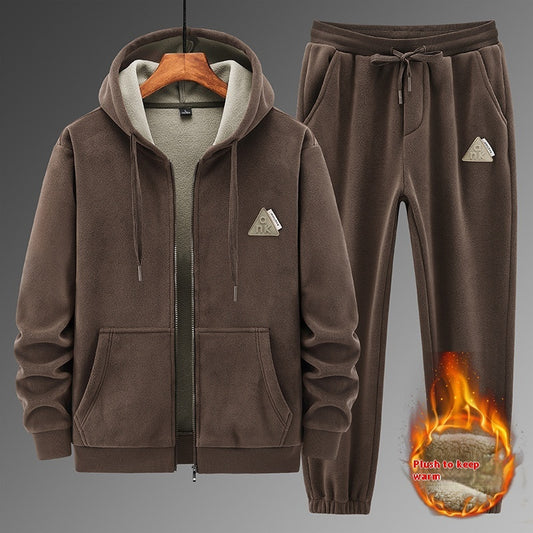 Cashmere Hooded Sweater Cotton Pants Casual Warm Keeping Sports Suit - D&A