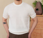 Casual Retro Summer Pure Cotton Thin Round Neck Short Sleeve - D&A