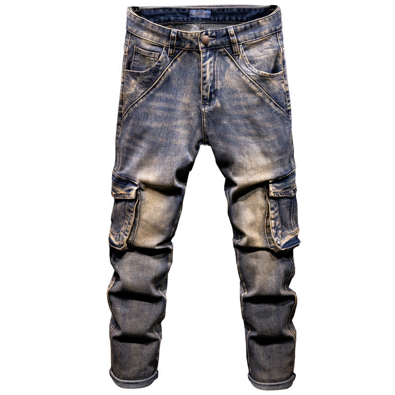 Hip Hop Men's Nostalgic Retro Multi-pocket Pants Color 167 - D&A
