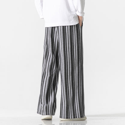 Vintage Stripe Loose Straight Mopping Pants - D&A