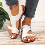 Women's Cross-strap Flat Sandals Retro Style Broadband - D&A