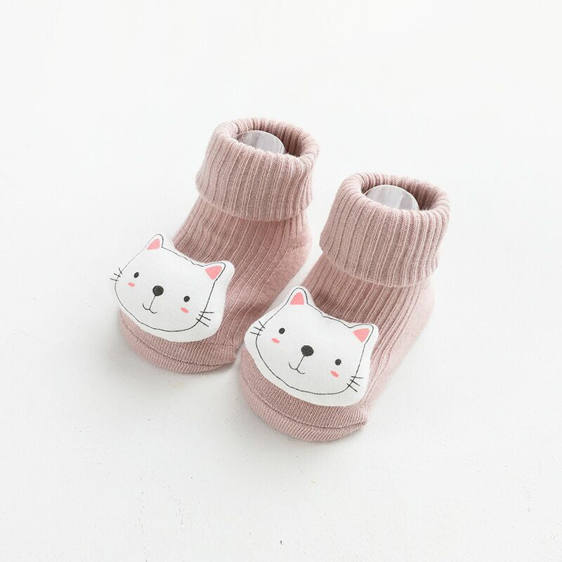 Baby Socks Dispensing Glue Non-Slip Loose Baby Socks Children Floor Socks Pink Cat - D&A