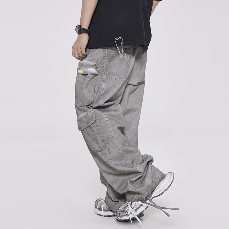 Heavy High-grade Workwear Multi-pocket Dirty Casual Pants - D&A
