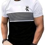 New Fashion Casual High Quality Contrast Color Men's Short Sleeve T-shirt - D&A