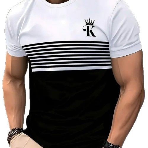 New Fashion Casual High Quality Contrast Color Men's Short Sleeve T-shirt - D&A