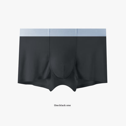 Seamless Men's Ice Silk Underwear Breathable Antibacterial Black - D&A